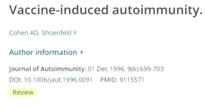 A scientific paper titled, Vaccine-induced autoimmunity